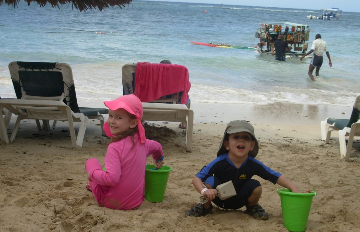 kids on beach playing in sand at Beaches Ocho Rios Jamaica