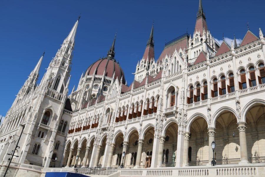 image of close up view of white Parliament building is best Budapest activities