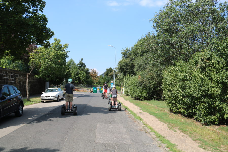 image of family travelling uphill in Budapest on segway which is a great Budapest activities