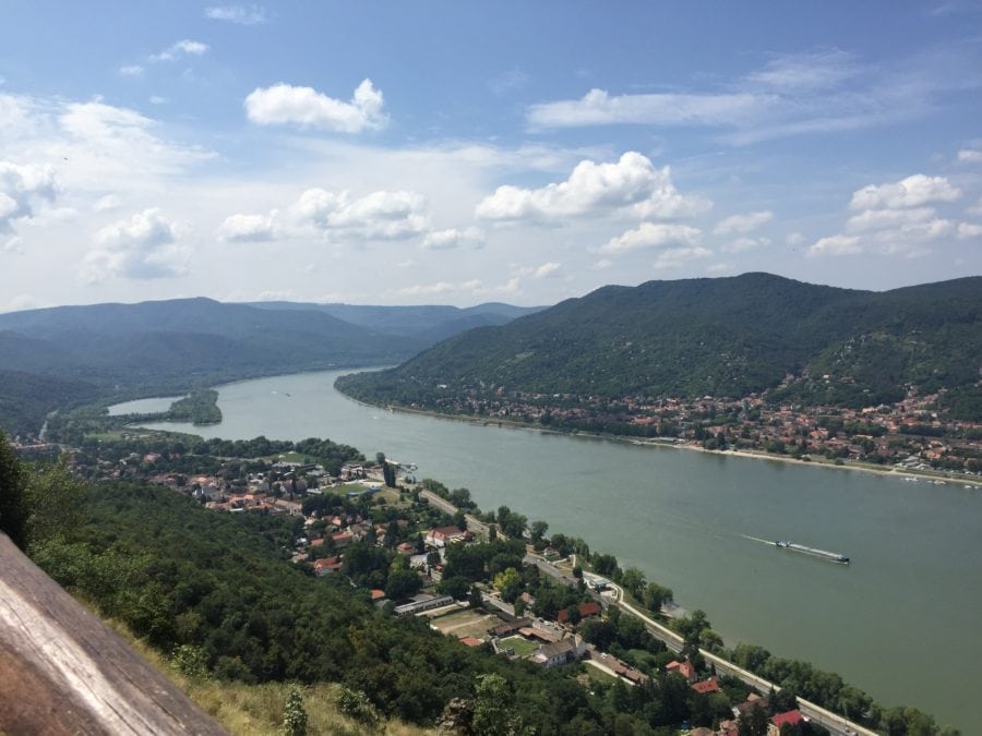 image of Danube with curve on our day trip from Budapest