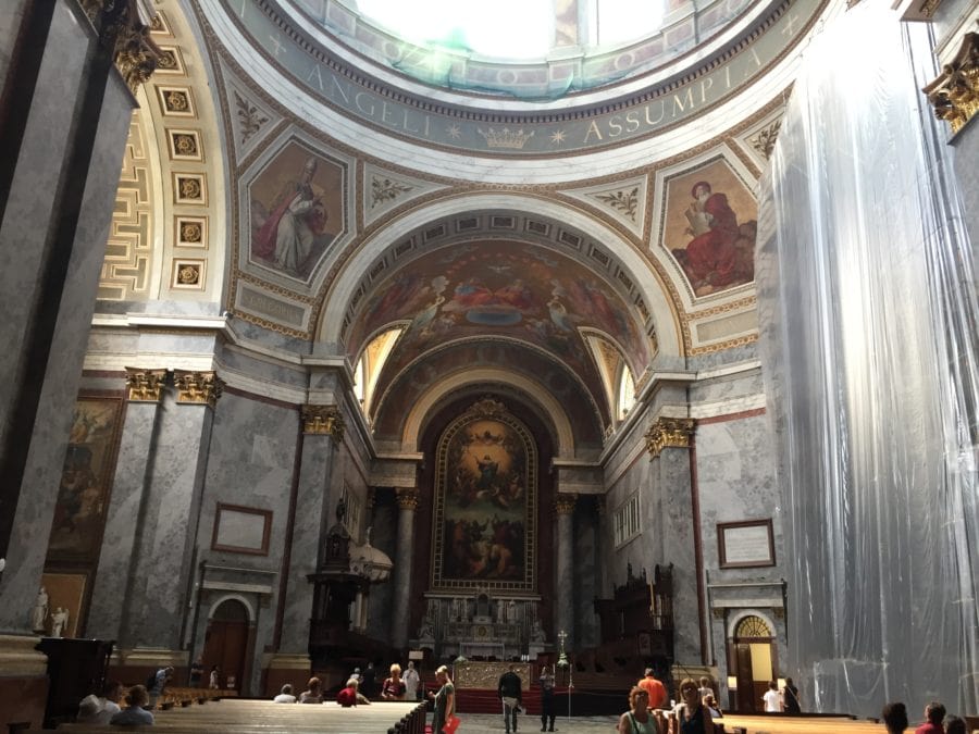 image of interior alter and dome of Esztergom Basilica on our Danube Bend tour