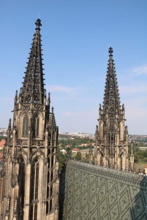 image of two decorative church spires