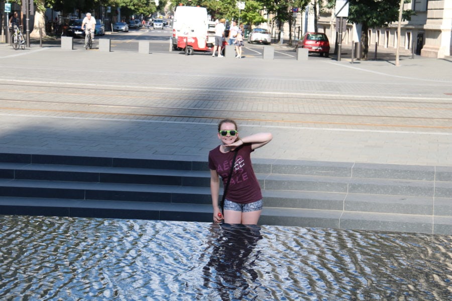 image of Sydney looking like water is up to her hips day 1 Budapest Itinerary