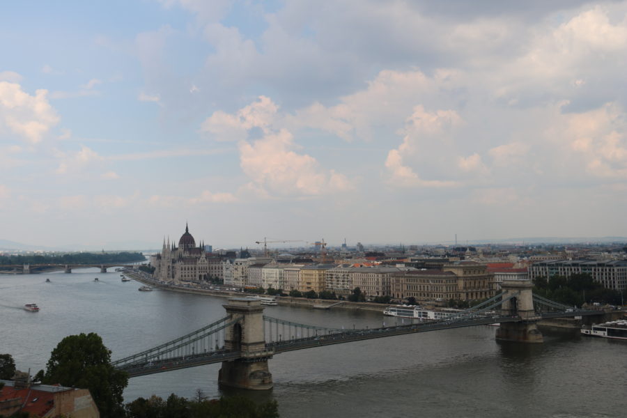 image of Hungarian Parliament and Chain Bridge in distance