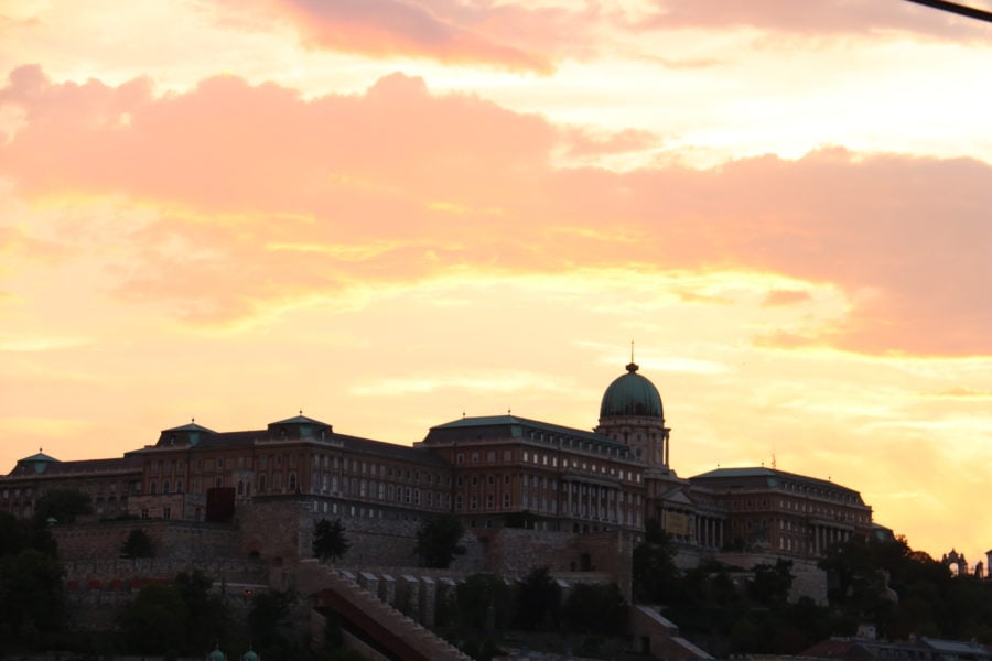 image of Budapest Castle at sunset