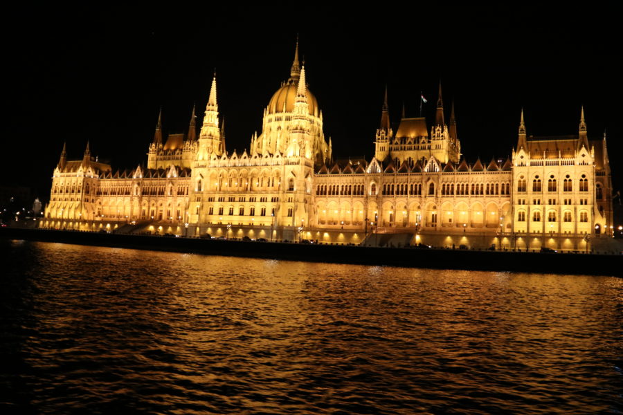 image of parliament at night