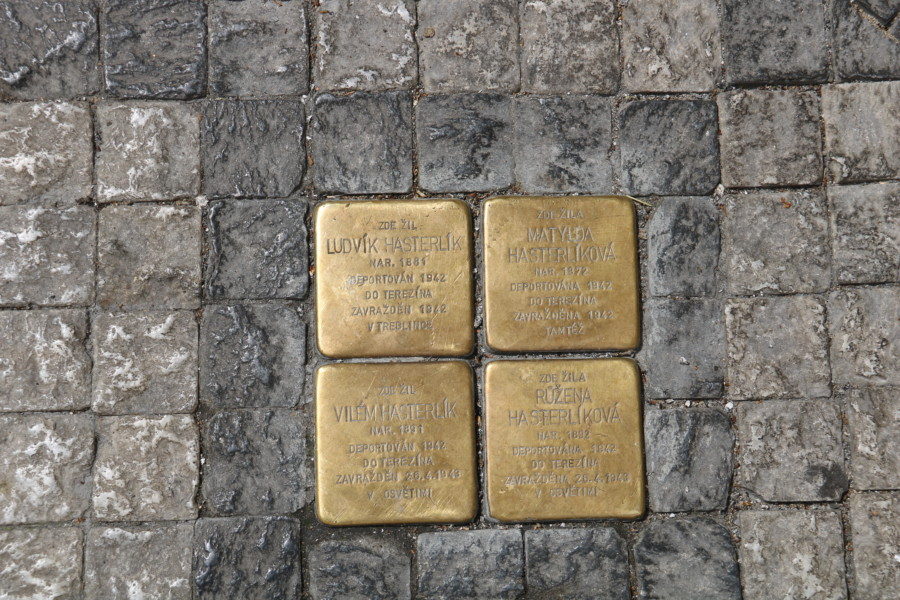 image of four square golden stones day 2 of 3 days in Prague Itinerary
