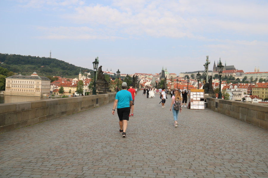 image of an almost empty Charles Bridge