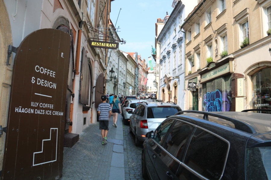 image of steep nerodova street Prague day 3