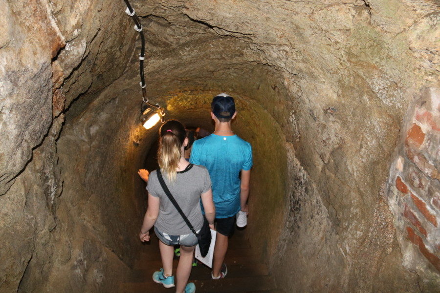 image of kids entering tunnels