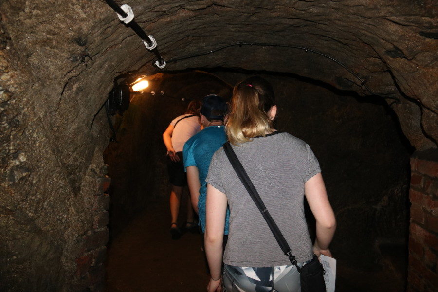 image of kids walking through cellars