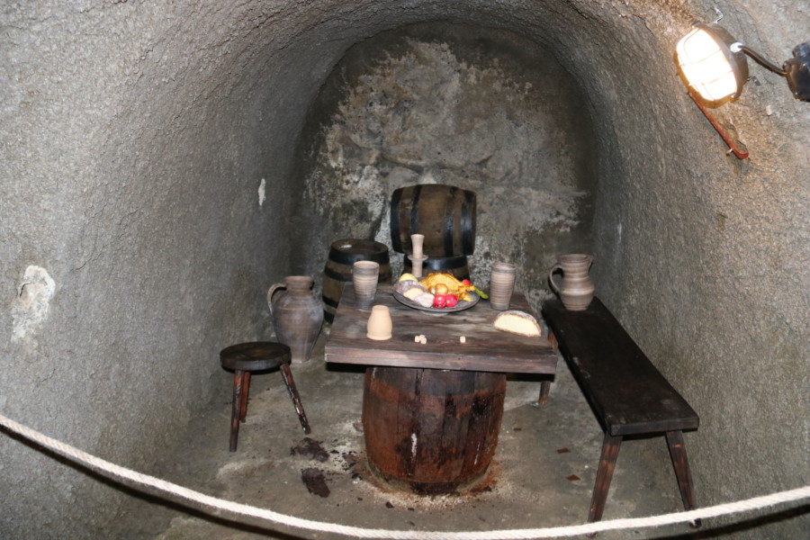 image of dining table in cave