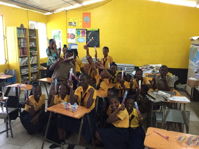 image of grade 6 students at Jamaica school