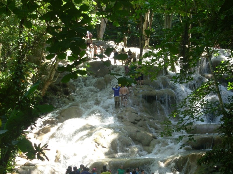 Dunn's River Falls from bottom Jamaica things to do