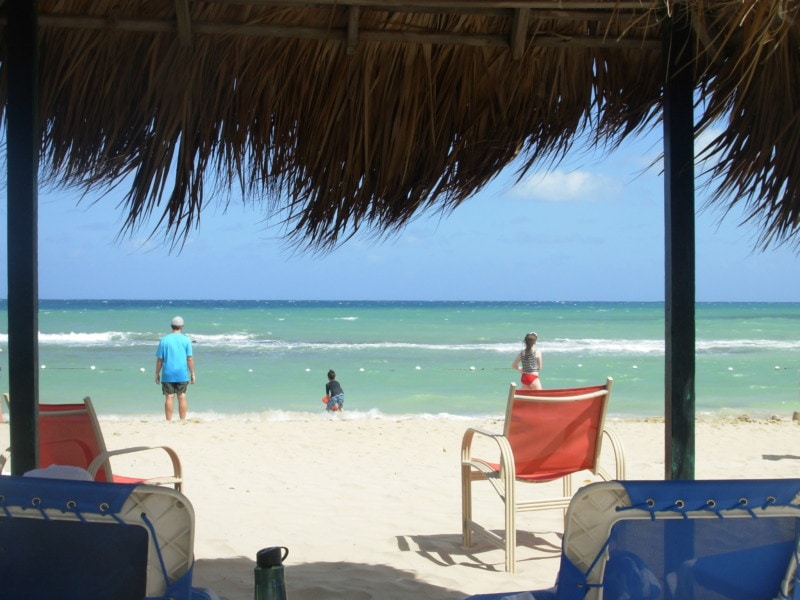 looking to the sea from the palapa at Jewel Runaway Bay Jamaica