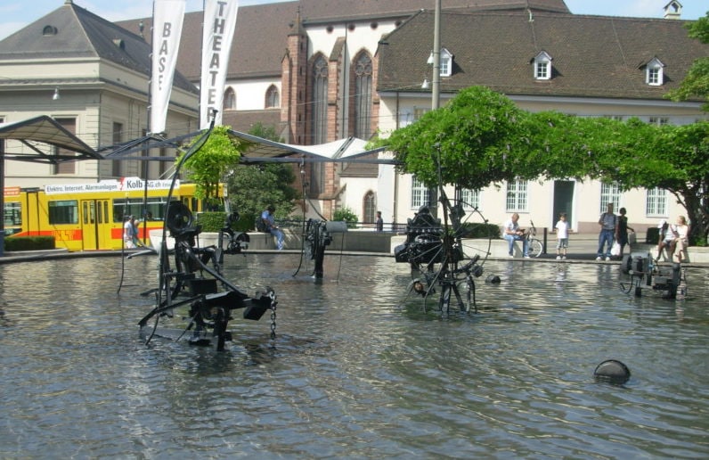 mechanical moving Tinguely fountain is one of the best free things to see in Basel