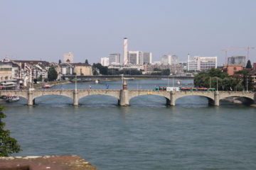 Basel bridge spanning klein Basel and Grosse Basel in Basel City Guide