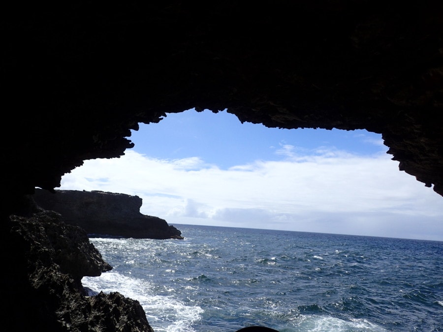 hole in cave with opening to cliff beautiful picture of barbados