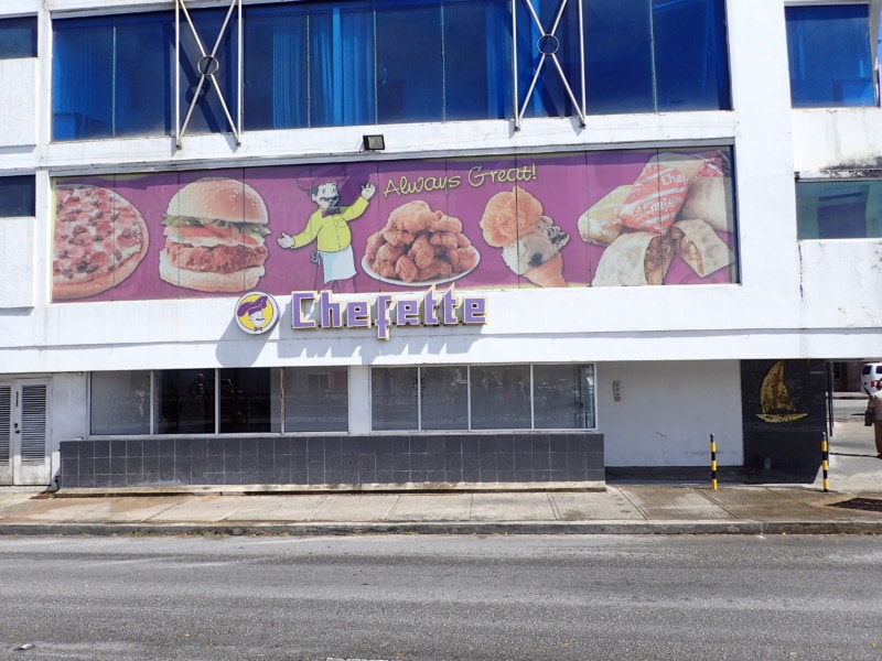 Front entrance to Chefette restaurant Barbados Attraction