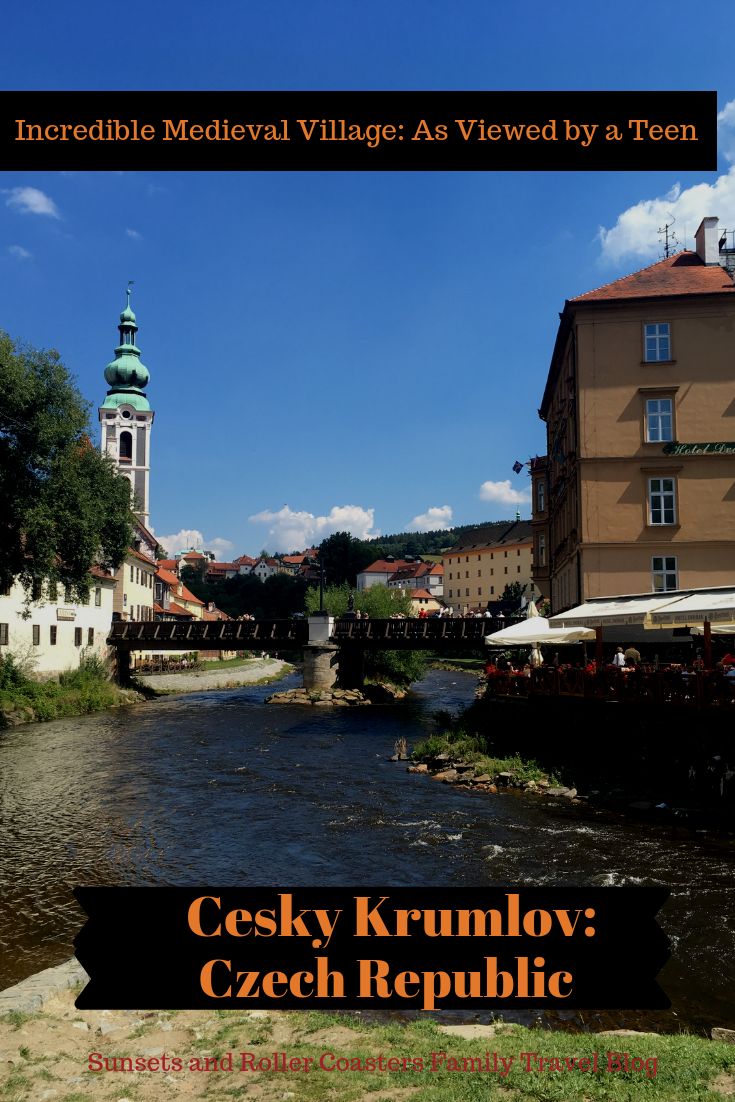 Experience a day in Cesky Krumov, Czech Republic from the point of view of a Canadian Teen. Visit the Castle, the Vltava River, local restaurants and so much more! It's a destination your teens will love! #ceskykrumlov #ceskykrumlovtravel #familytravel #travelwithkids #czechrepublic