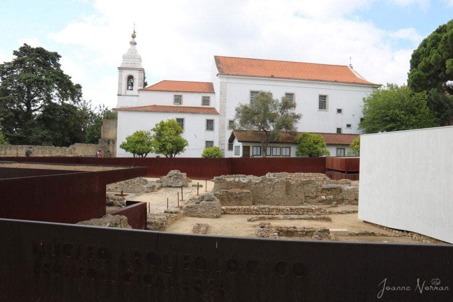 archaeological dig site at castle Alfama Lisbon 