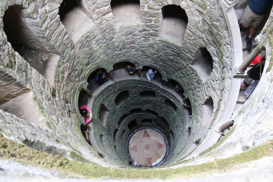 bird's eye view of the entire well from top looking down to base