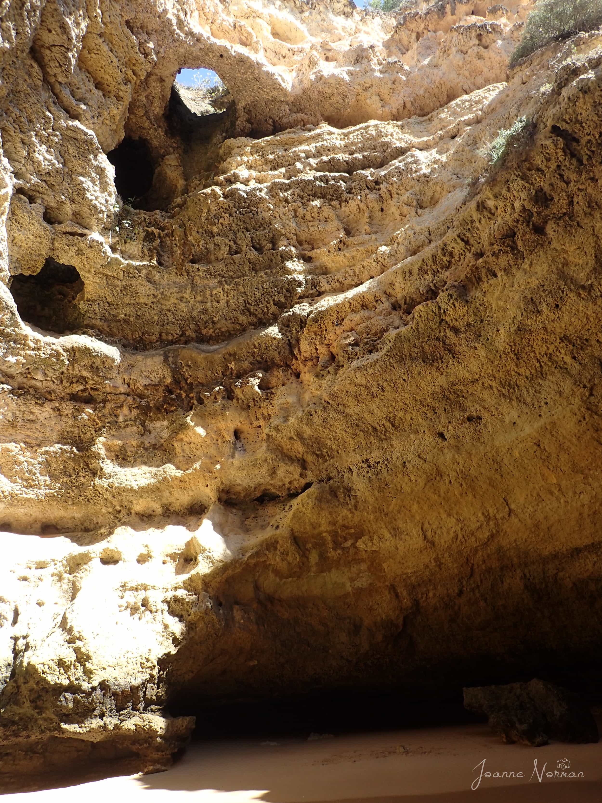 orange sandstone from inside cave near Carvoeiro Algarve