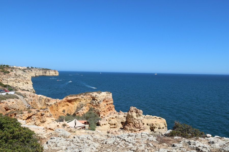 orange sandstone cliffs in Algar Seco