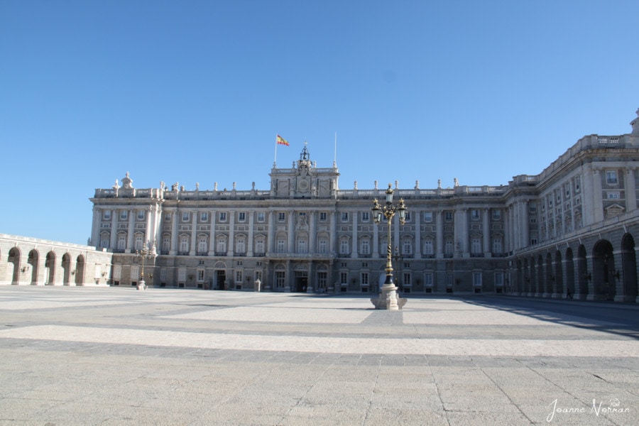 large white royal palace of Madrid Spain