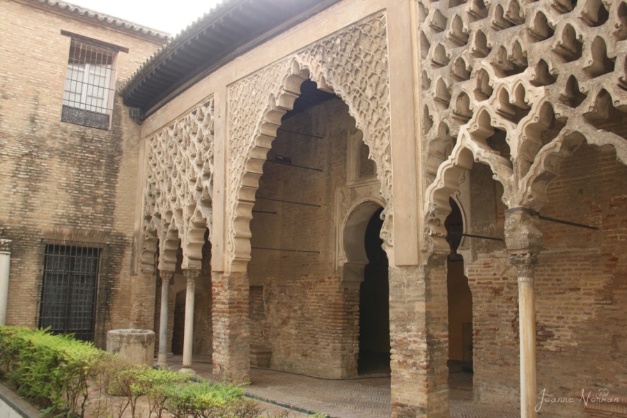 stone lacy decorative arches in Sevilla Spain