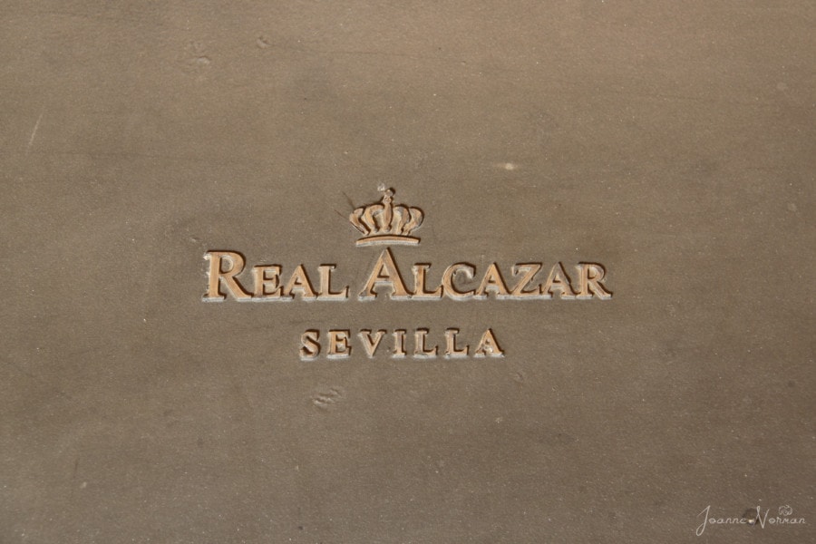 stone with Real Alcazar Sevilla engraved