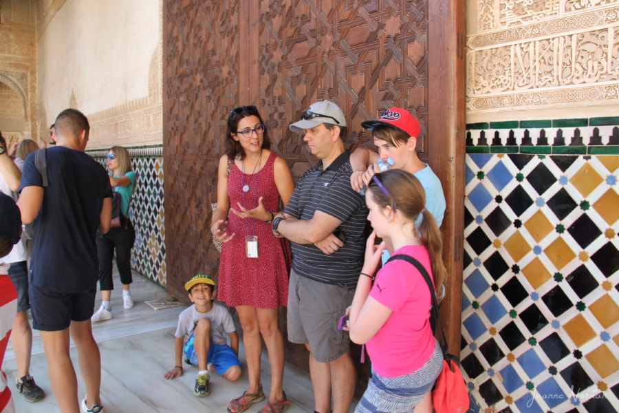 Our granada guide talking with us at the Alhambra