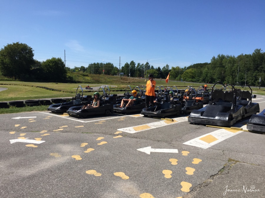 black go carts in group is great thing to do in Ottawa with kids