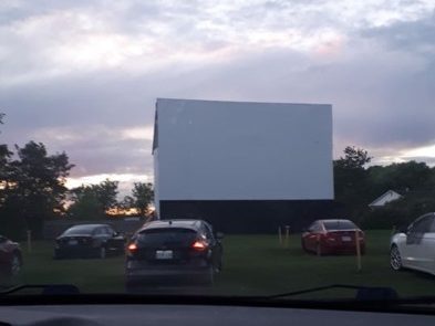 drive in screen as seen from car