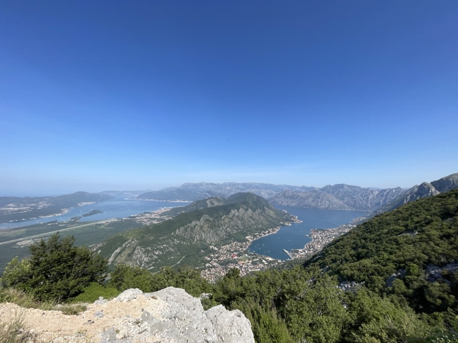 birds eye view of the bay of kotor from serpentine