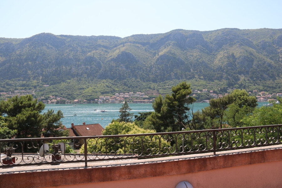 view of Bay of Kotor from apartment at Montenegro Travel Guide