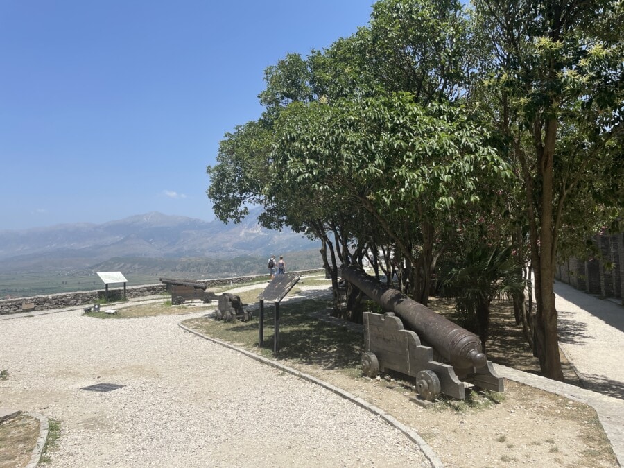  cannons overlooking Gjirokaster Albania Travel itinerary