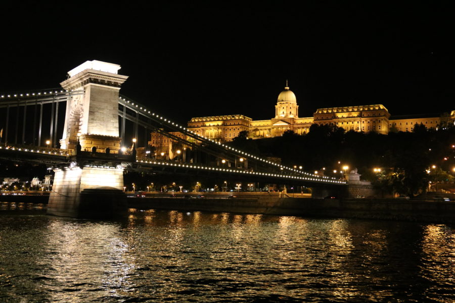 Royal Palace and Chain Bridge at night is best view in Budapest