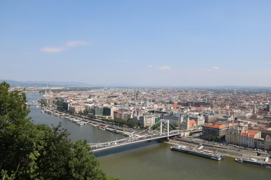 View of Danube and Pest from Citadella on Gellert Hill Budapest is best view in Budapest